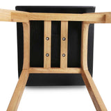 Set of 2 Oak Wood Bar Stools - Black - JVEES