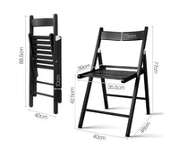 Set of 4 Folding Wooden Chairs -  Black - JVEES