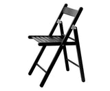 Set of 4 Folding Wooden Chairs -  Black - JVEES