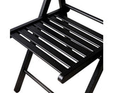 Set of 4 Folding Wooden Chairs -  Black - JVEES