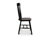 2 x Windsor Replica Dining Chairs Scandinavian Slat Highback Black - JVEES