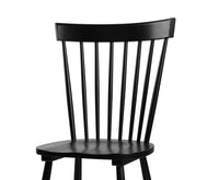 2 x Windsor Replica Dining Chairs Scandinavian Slat Highback Black - JVEES