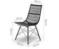 Set of 4 Rattan Dining Chair Black - JVEES