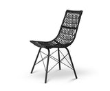 Set of 4 Rattan Dining Chair Black - JVEES