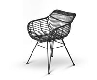 Set of 2 Outdoor Rattan Dining Chair Black - JVEES