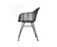 Set of 2 Outdoor Rattan Dining Chair Black - JVEES