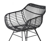 Set of 2 Outdoor Rattan Dining Chair Black - JVEES