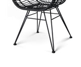 Set of 2 Outdoor Rattan Dining Chair Black - JVEES