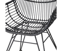 Set of 2 Outdoor Rattan Dining Chair Black - JVEES