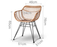 Set of 2 Outdoor Rattan Dining Chair Natural - JVEES