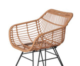 Set of 2 Outdoor Rattan Dining Chair Natural - JVEES