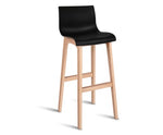 Set of 2 Beech Wood Barstool - Black - JVEES