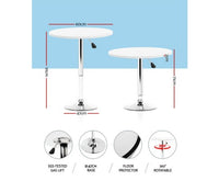 Adjustable Bar Table Gas Lift Wood Metal White - JVEES