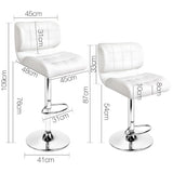 Set of 2 Leather Bar Stools - White - JVEES