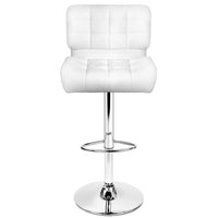 Set of 2 Leather Bar Stools - White - JVEES