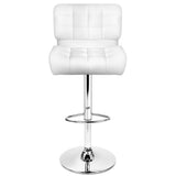 Set of 2 Leather Bar Stools - White - JVEES