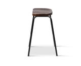 Set of 2 Industrial Bar Stools with Wooden Seat - JVEES