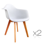 Set of 2 Replica Eames Armchairs White