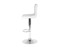 Set of 2 PU Leather Gas Lift Bar Stools - White