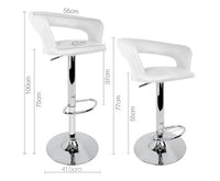 Set of 2 PU Leather Kitchen Bar Stools White - JVEES