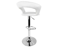 Set of 2 PU Leather Kitchen Bar Stools White - JVEES