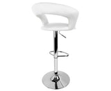 Set of 2 PU Leather Kitchen Bar Stools White - JVEES