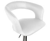 Set of 2 PU Leather Kitchen Bar Stools White - JVEES