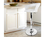 Set of 2 PU Leather Kitchen Bar Stools White - JVEES