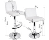 Set of 2 PU Leather Kitchen Bar Stool White - JVEES