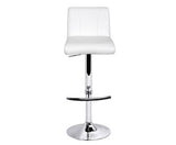 Set of 2 PU Leather Kitchen Bar Stool White - JVEES