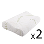 Set of 2 Bamboo Fabric Cover Contour Memory Foam Pillow 50 x 30 cm 