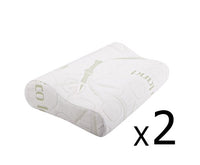 2 x Bamboo Fabric Cover Contour Memory Foam Pillow 50 x 30 cm - JVEES