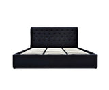 King Size Gas Lift Bed Frame - Charcoal - Winged Headboard - JVEES