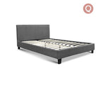 Queen Size Fabric Bed Frame Headboard- Grey - JVEES