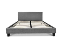 Queen Size Fabric Bed Frame Headboard- Grey - JVEES