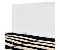 PU Leather Gas Lift Bed Frame Queen White - JVEES