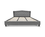 Fabric Bed Frame with Headboard Grey - King - JVEES