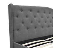 Fabric Bed Frame with Headboard Grey - King - JVEES