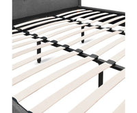 Fabric Bed Frame with Headboard Grey - King - JVEES