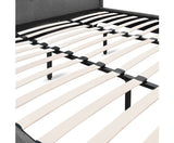 Fabric Bed Frame with Headboard Grey - King - JVEES