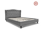 Queen Fabric Bed Frame with Headboard Grey - JVEES