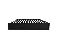 Queen Size Storage Gas Lift Bed Frame without Headboard Fabric Charcoal - JVEES