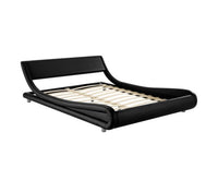 PU Leather Bed Frame King Black - JVEES