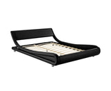 PU Leather Bed Frame King Black - JVEES