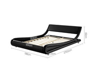 PU Leather Bed Frame King Black - JVEES