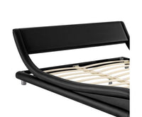 PU Leather Bed Frame King Black - JVEES