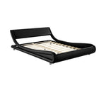 PU Leather Bed Frame Queen Black - JVEES