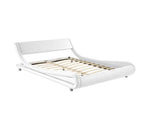 PU Leather Bed Frame Queen White - JVEES