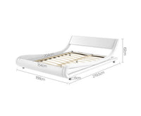 PU Leather Bed Frame Queen White - JVEES