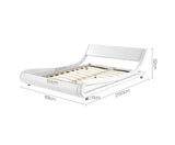 PU Leather Bed Frame Queen White - JVEES